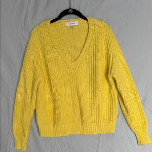 John + Jenn Sunny Yellow V-Neck Sweater